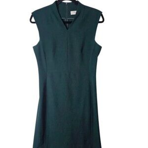 MM LaFleur Green Sleeveless Sheath Dress | V-Neck, Knee-Length | Size 6